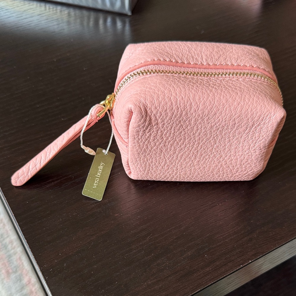 Vera Bradley Pink Textured Mini Cosmetic Case